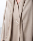 Winter Double Layered Abaya in Beige