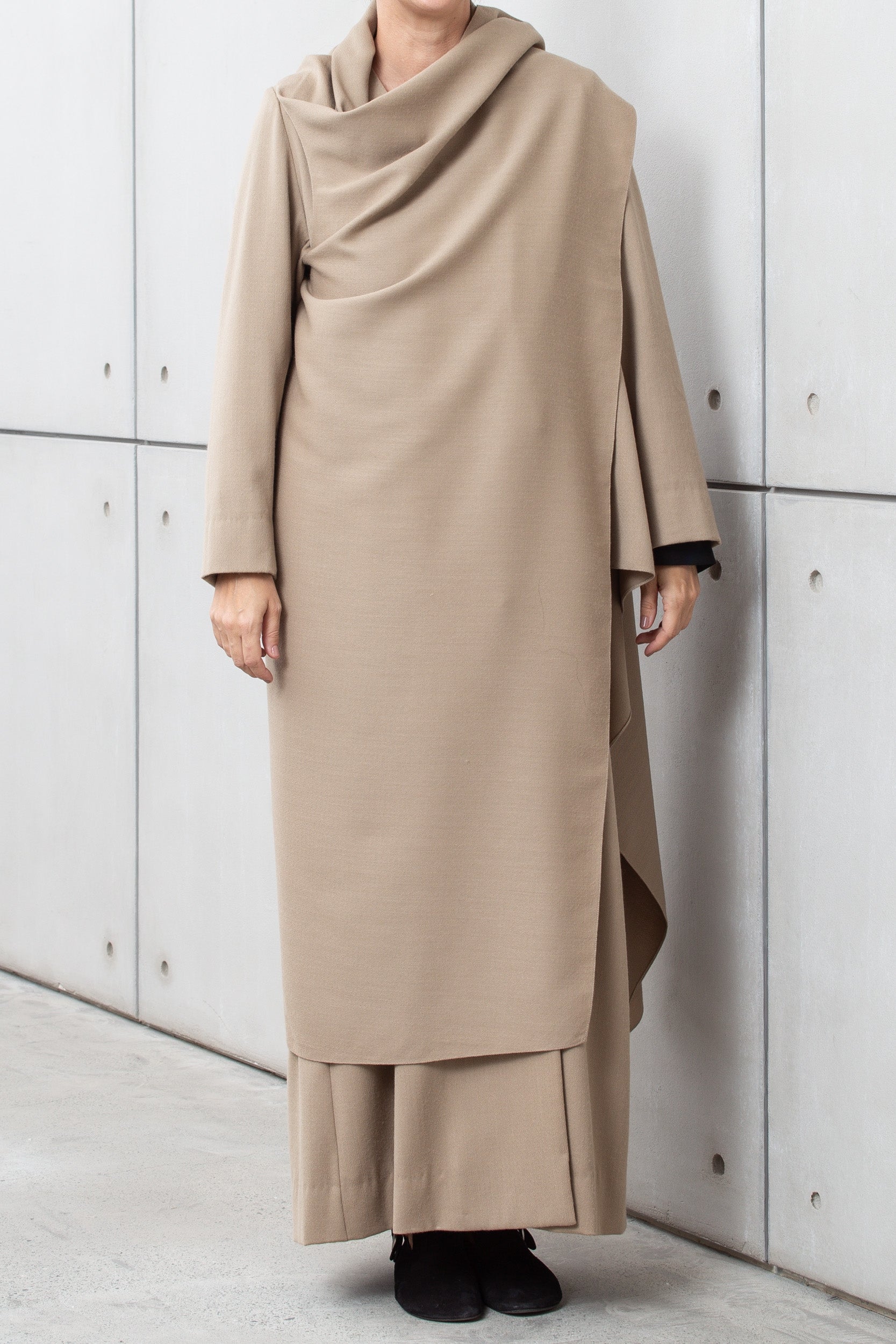 Winter Double Layered Abaya in Beige