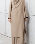 Winter Double Layered Abaya in Beige