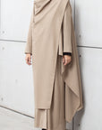 Winter Double Layered Abaya in Beige