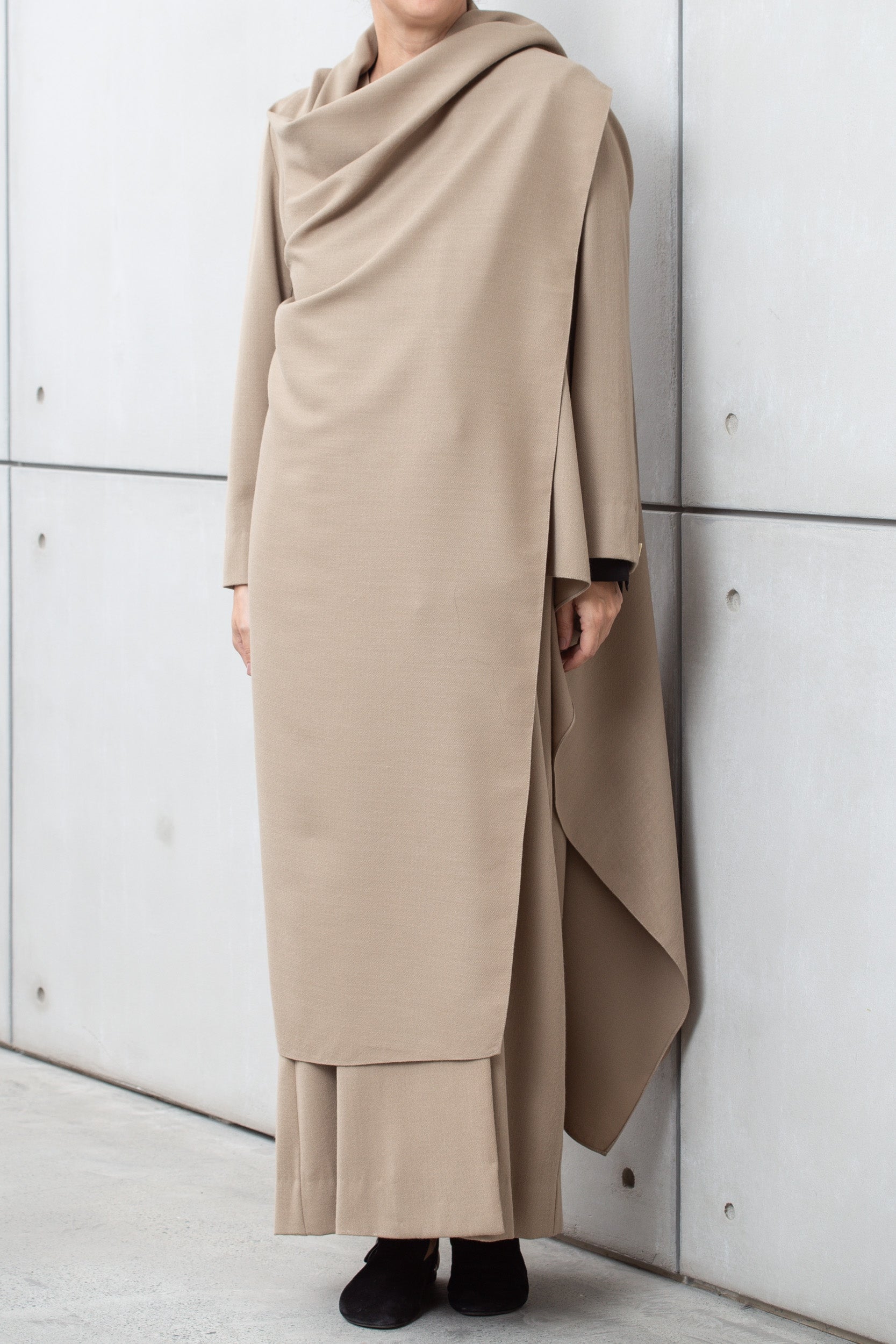 Winter Double Layered Abaya in Beige