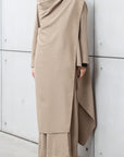 Winter Double Layered Abaya in Beige