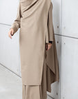 Winter Double Layered Abaya in Beige