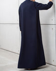 Textured Contrast Abaya In Blue