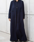 Textured Contrast Abaya In Blue