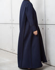 Textured Contrast Abaya In Blue