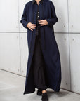 Textured Contrast Abaya In Blue