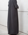 Grey Stripe Wool Abaya