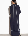 Navy Blue Utility Abaya with Ivory Detailing RTW