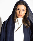 Navy Blue Utility Abaya with Ivory Detailing RTW