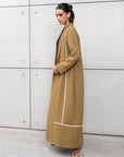 Olive Green Utility Abaya with Ivory Detailing RTW