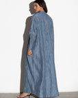 Textured Loose Cut Blue Abaya RTW