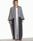 Textured Abaya in Charcoal Gray RTW