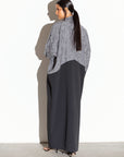 Textured Abaya in Charcoal Gray RTW