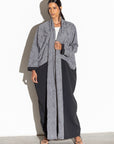 Textured Abaya in Charcoal Gray RTW