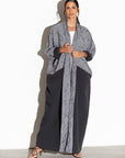 Textured Abaya in Charcoal Gray RTW