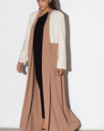 Two Tone Tan-Cream Abaya RTW