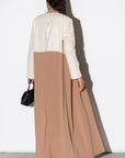 Two Tone Tan-Cream Abaya RTW