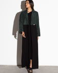 Forest Green Black Two Tone Abaya RTW