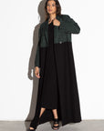 Forest Green Black Two Tone Abaya RTW