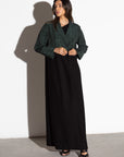 Forest Green Black Two Tone Abaya RTW