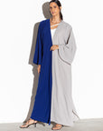 Two Sided Abaya in Blue_Grey RTW