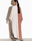 Two Sided Abaya in Brick Beige RTW