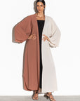 Two Sided Abaya in Brick Beige RTW