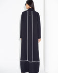 Black Utility Abaya with White Lines RTW