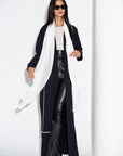 Black Utility Abaya with White Lines RTW