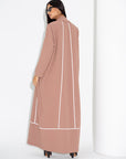 Beige Utility Abaya with Ivory Detailing RTW