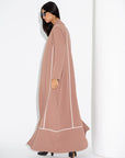 Beige Utility Abaya with Ivory Detailing RTW