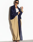 Navy Mustard Loose Abaya RTW