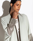 Mint Green Abaya with Metallic Sleeves RTW