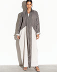 Stripe Abaya in Grey Green RTW