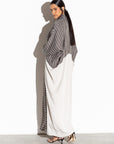 Stripe Abaya in Grey Green RTW