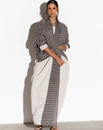 Stripe Abaya in Grey Green RTW