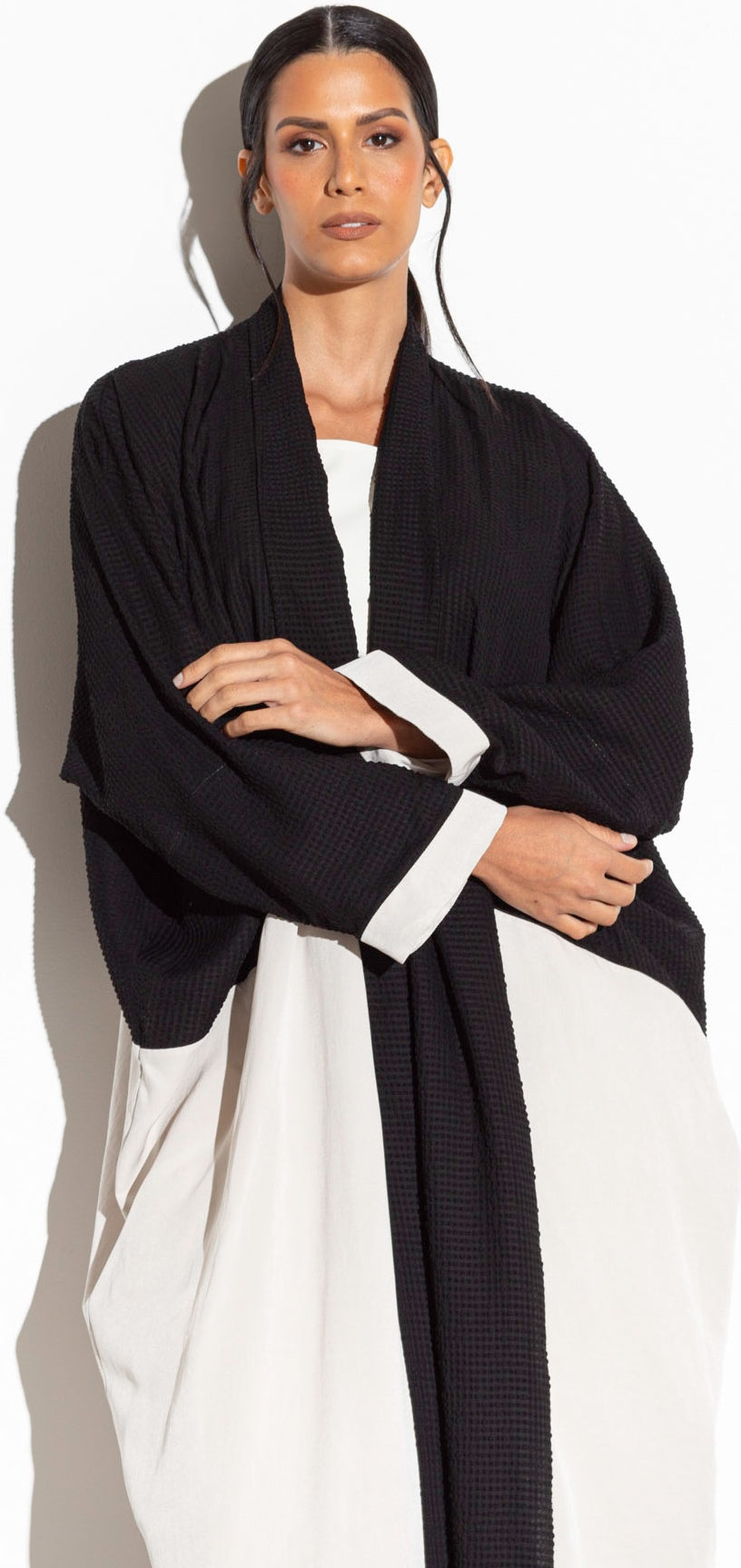 Black Shibori Loose Abaya RTW