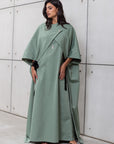 CLOAK KAFTAN IN MINT GREEN