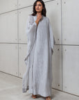 TEXTURED KAFTAN IN ICE GREY