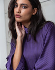 LOOSE STRIPE KAFTAN IN PURPLE