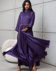 LOOSE STRIPE KAFTAN IN PURPLE