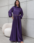 LOOSE STRIPE KAFTAN IN PURPLE