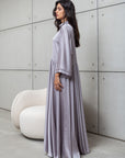 LOOSE STRIPE KAFTAN IN LIGHT GREY