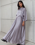 LOOSE STRIPE KAFTAN IN GREY