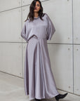 LOOSE STRIPE KAFTAN IN GREY