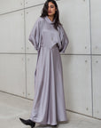 LOOSE STRIPE KAFTAN IN GREY