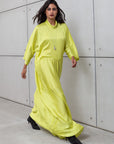 LOOSE STRIPE KAFTAN IN NEON YELLOW