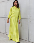 LOOSE STRIPE KAFTAN IN NEON YELLOW