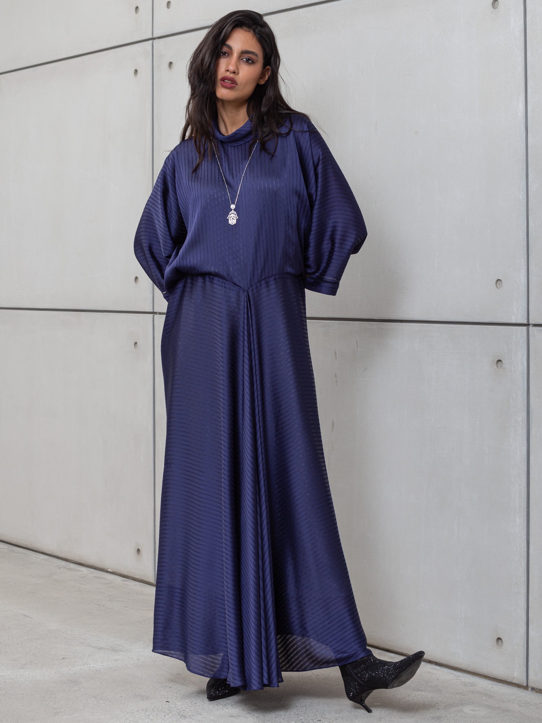 LOOSE STRIPE KAFTAN IN BLUE